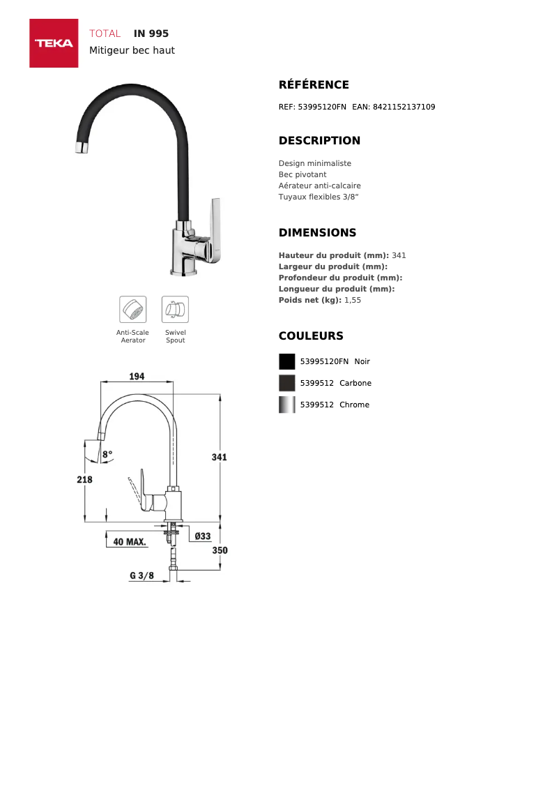 Image de la première page du manuel de l'appareil IN 995