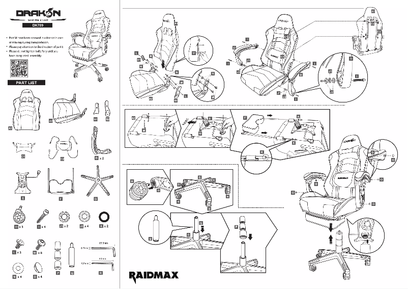 Page 1 de la notice Manuel utilisateur Raidmax Drakon DK709
