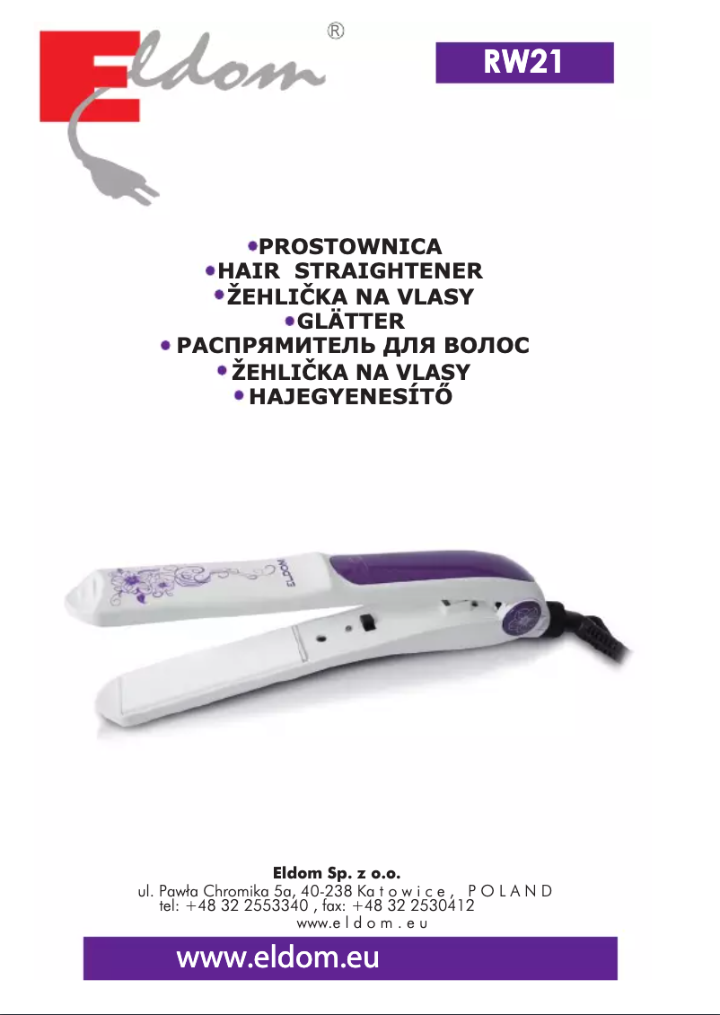 Page 1 de la notice Manuel utilisateur Eldom RW21