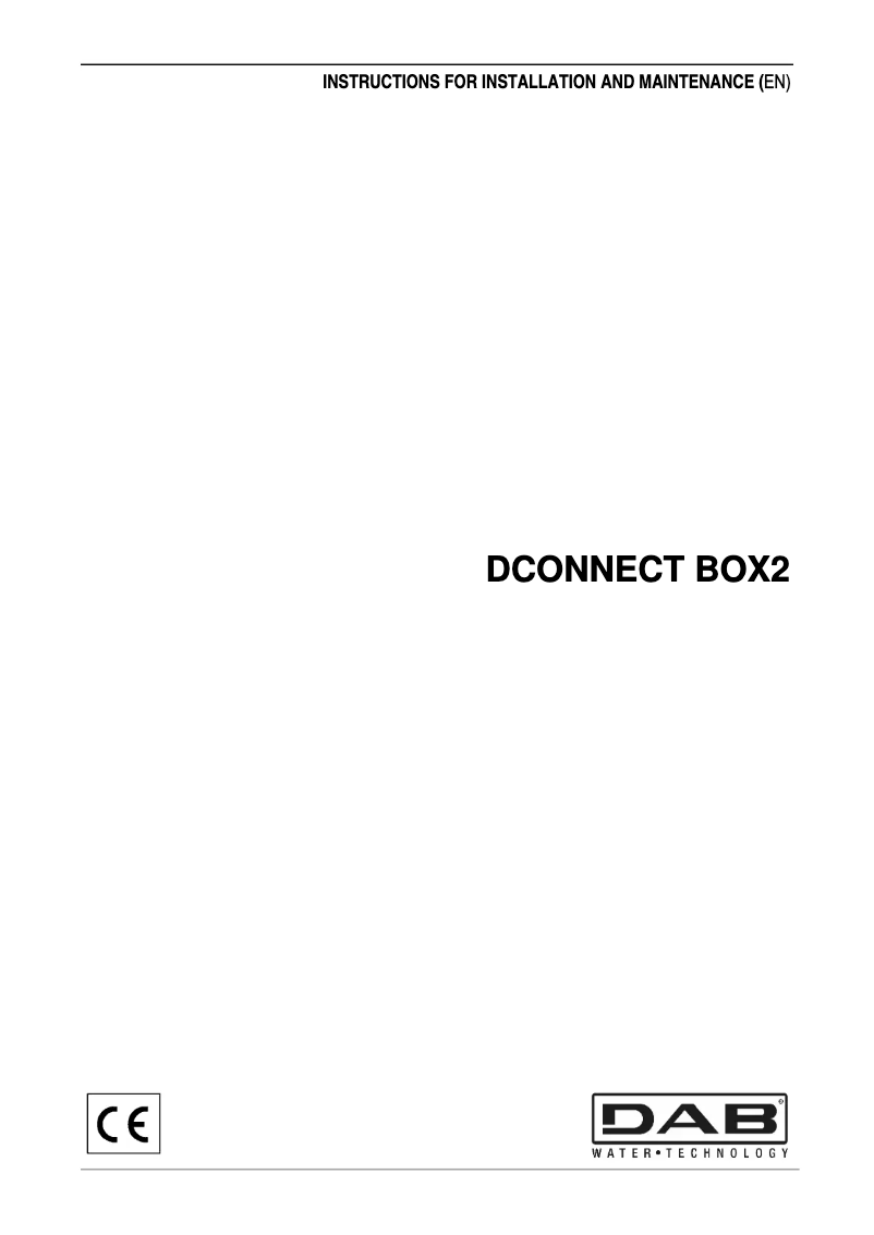 Page n°1 - Manuel utilisateur DAB DConnect Box2