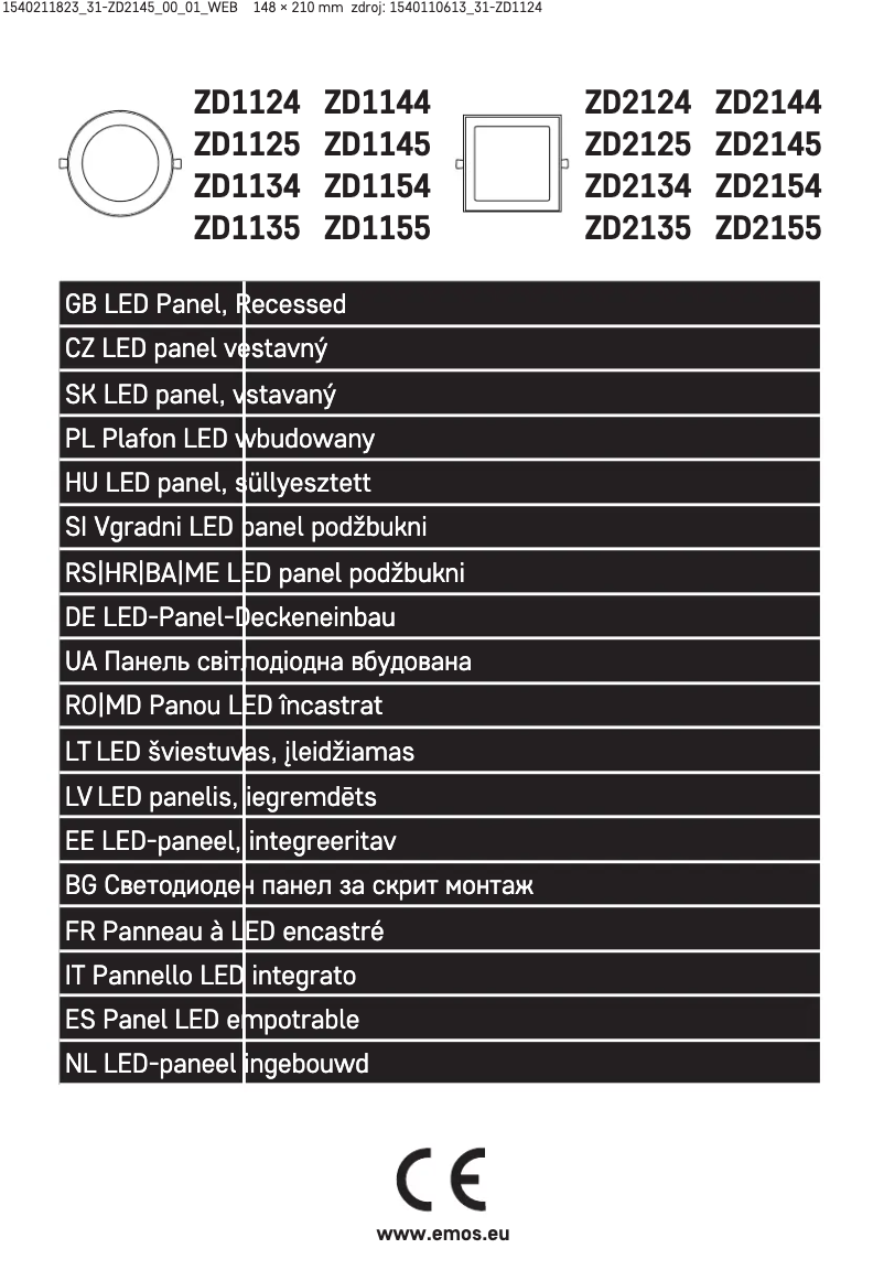 Page n°1 - Manuel utilisateur Emos ZD2145