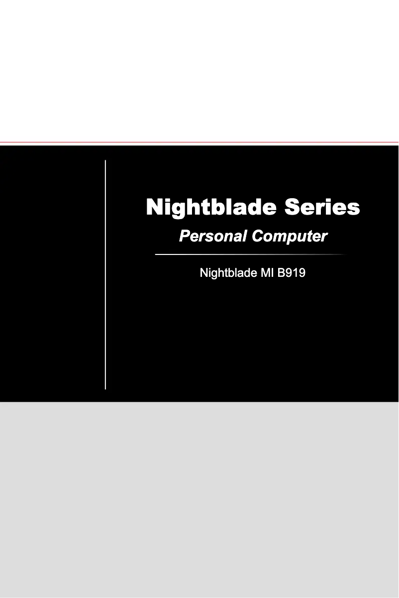 Image de la première page du manuel de l'appareil Nightblade MI3 8RC-057EU