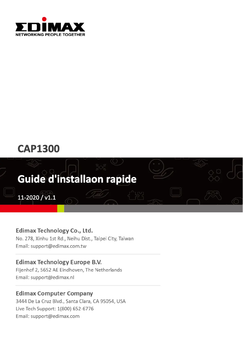 Page 1 de la notice Manuel utilisateur Edimax CAP1300