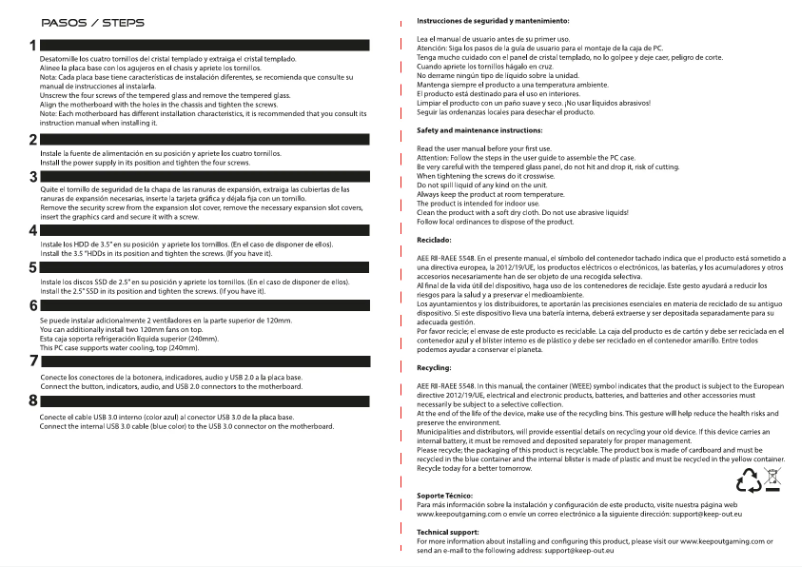 Page n°1 - Manuel utilisateur KeepOut XC-220W GLASS