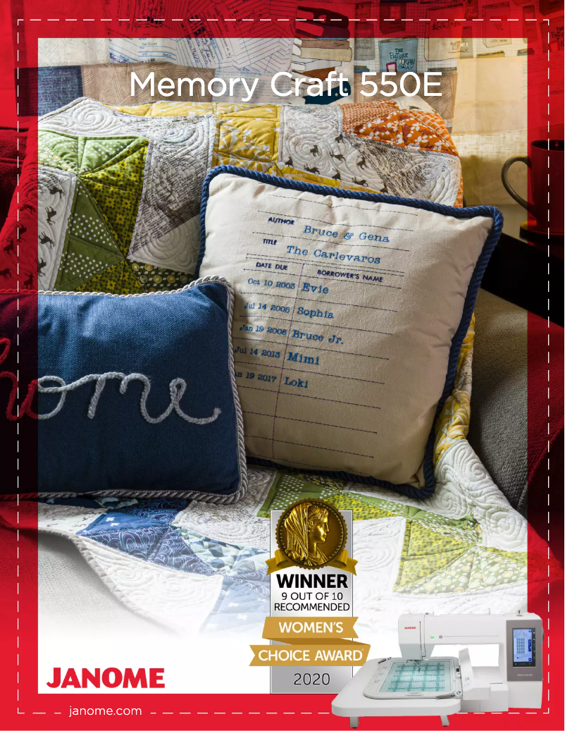 Page 1 de la notice Brochure Janome Memory Craft 550E