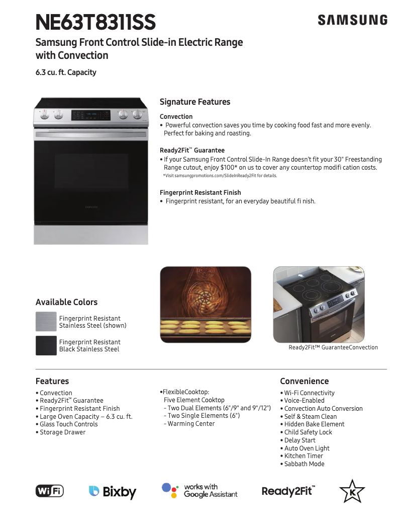 Page n°1 - Fiche technique Samsung NE63T8311SG