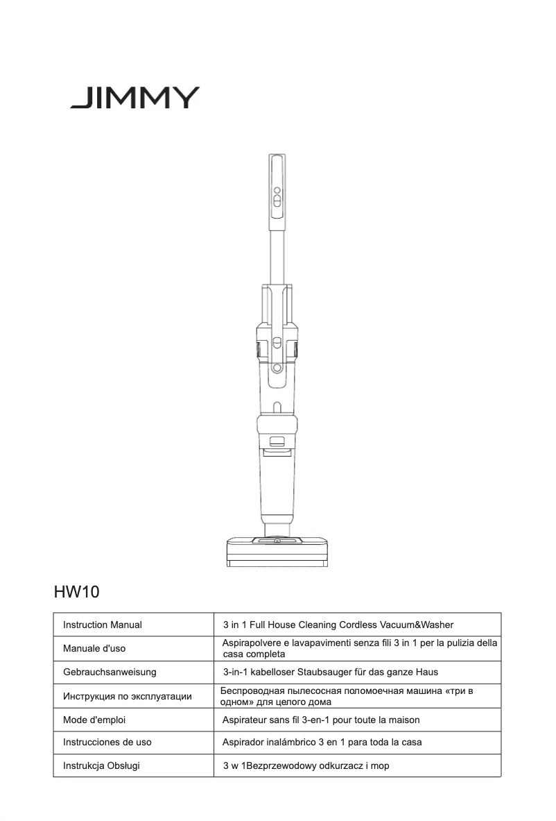Page n°1 - Manuel utilisateur JIMMY HW10
