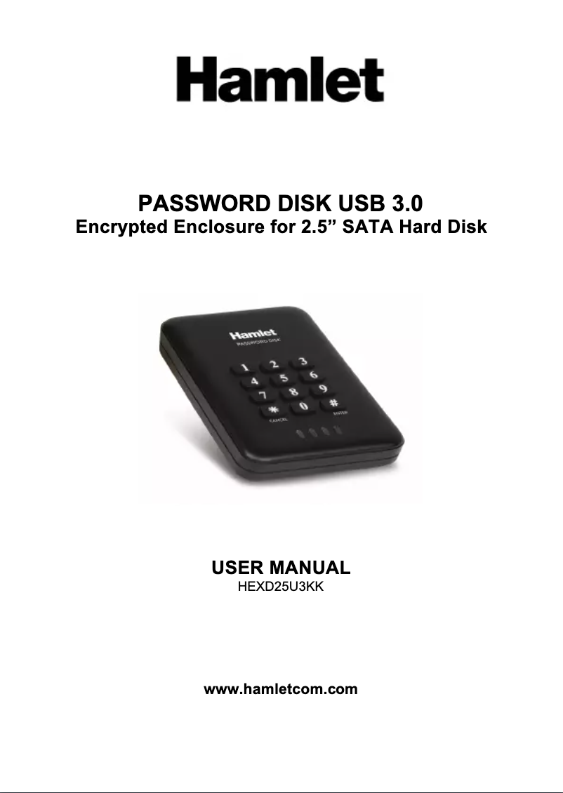 Page n°1 - Manuel utilisateur Hamlet HEXD25U3KK5