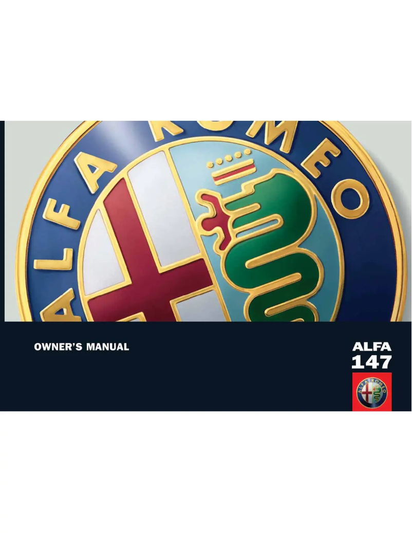 Page 1 de la notice Manuel utilisateur Alfa Romeo 147 (2010)