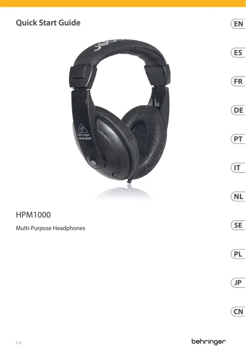 Page 1 de la notice Guide de démarrage rapide Behringer HPM1000