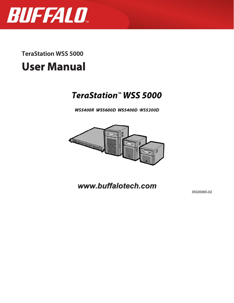 Imagen de la primera página del manual del dispositivo TeraStation WS5400