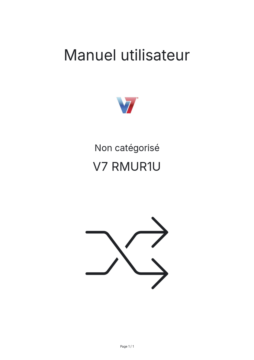 Image de la première page du manuel de l'appareil RMUR1U