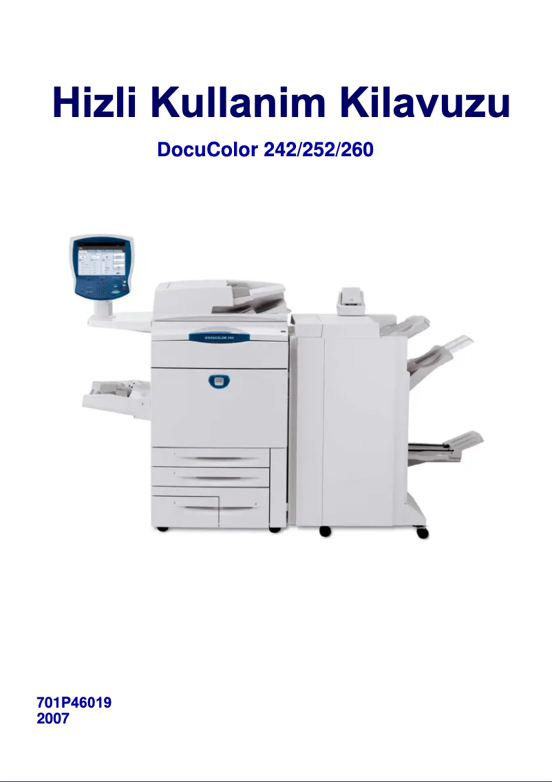 Image de la première page du manuel de l'appareil DocuColor 252