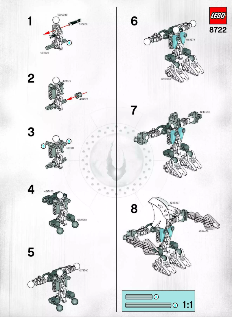 Page 1 de la notice Manuel utilisateur Lego Bionicle 8722
