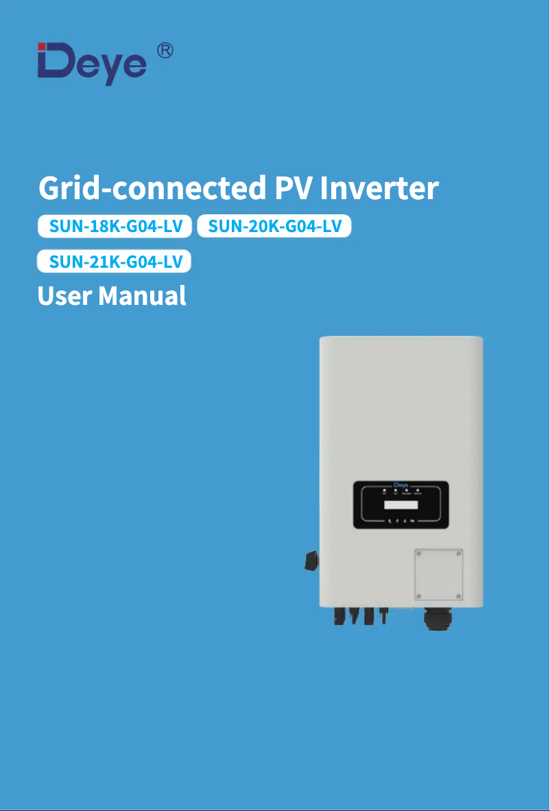Imagen de la primera página del manual del dispositivo SUN-21K-G04-LV
