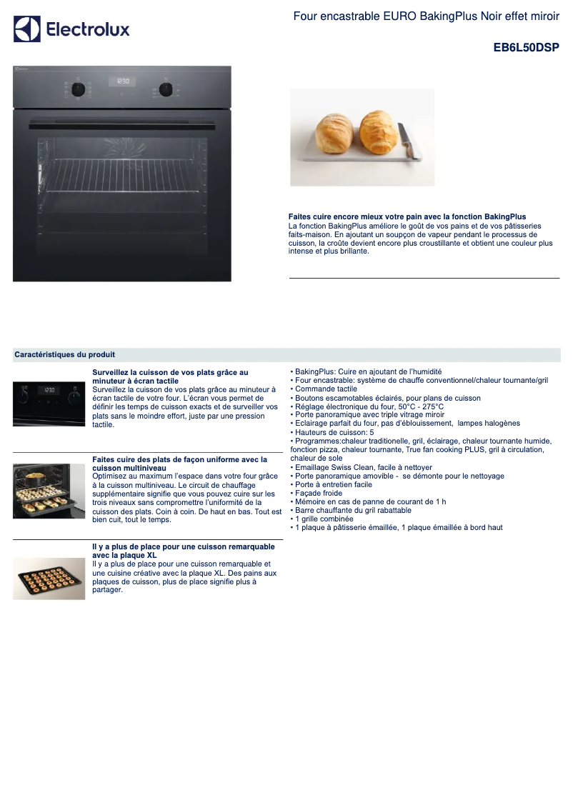 Page n°1 - Fiche technique Electrolux EB6L50DSP
