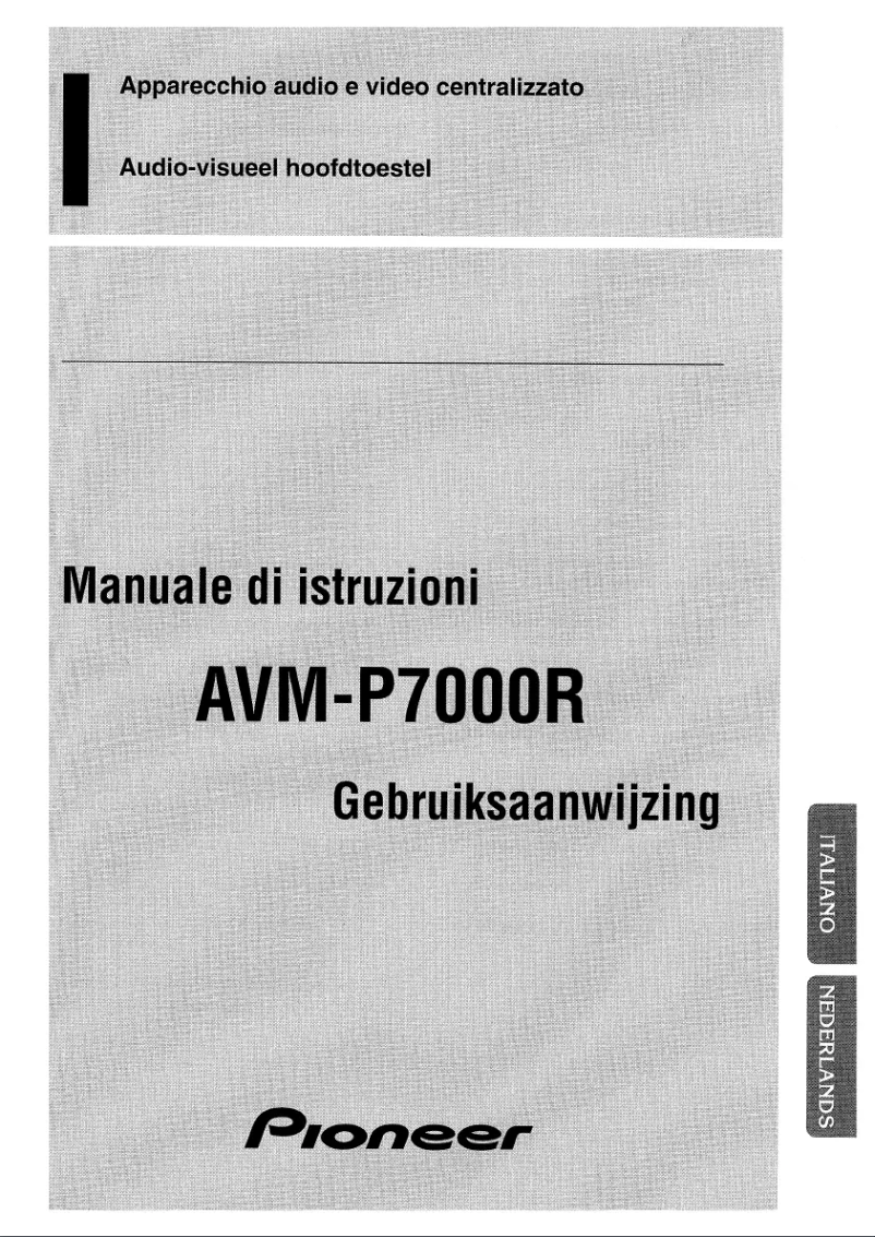 Page 1 de la notice Manuel utilisateur Pioneer AVM-P7000R