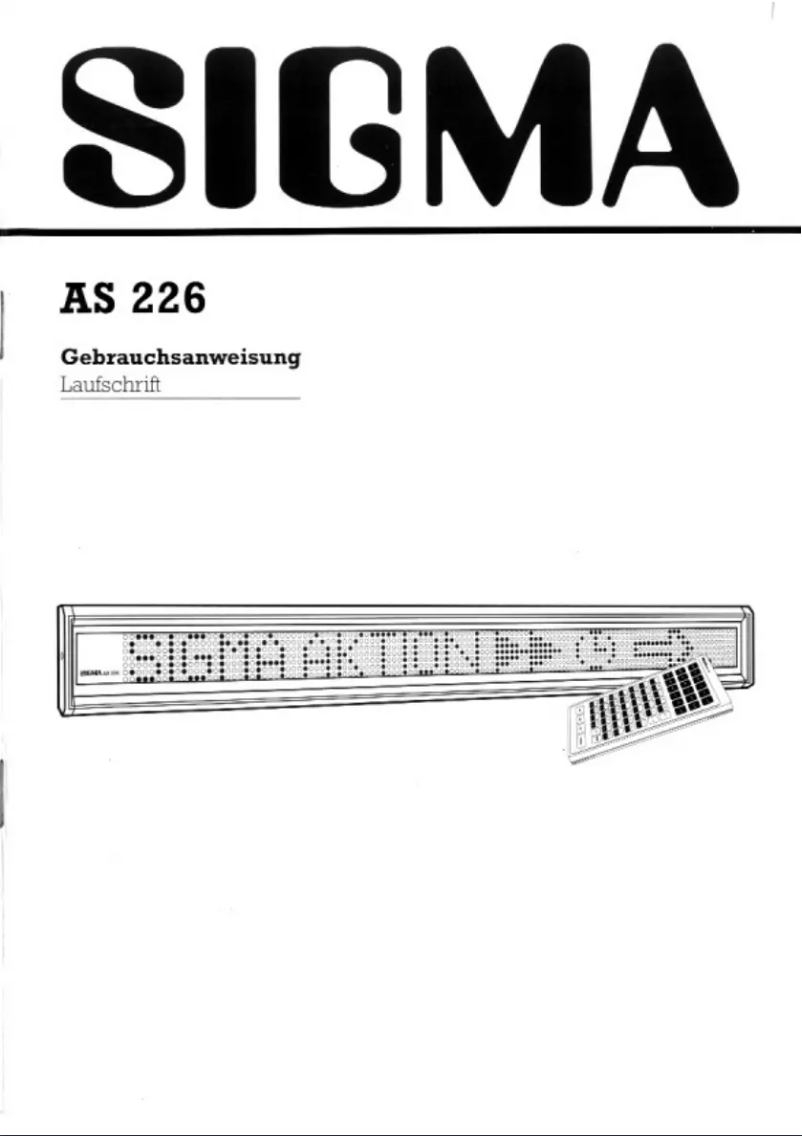 Page 1 de la notice Manuel utilisateur Sigma AS 226