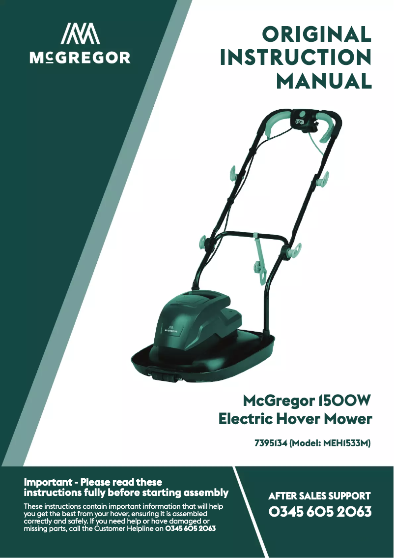 Image de la première page du manuel de l'appareil MEH1533M