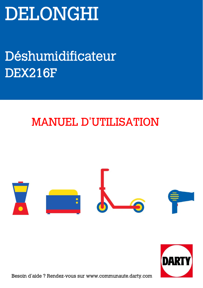 Image de la première page du manuel de l'appareil Tasciugo AriaDry Multi DEX216F