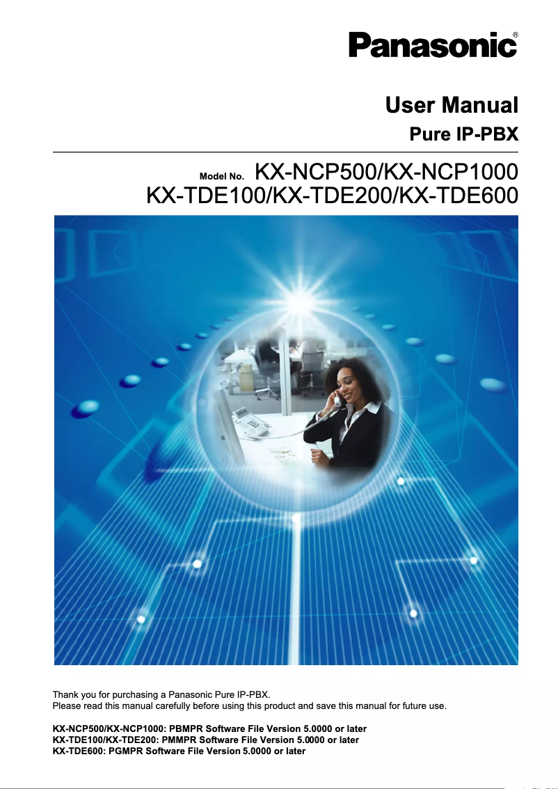 Image de la première page du manuel de l'appareil KX-NCP500