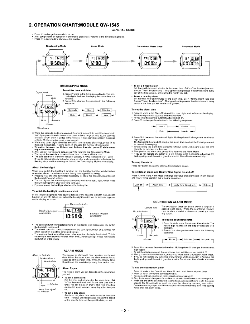 Page 1 de la notice Manuel utilisateur Casio DW-5600E-1VER