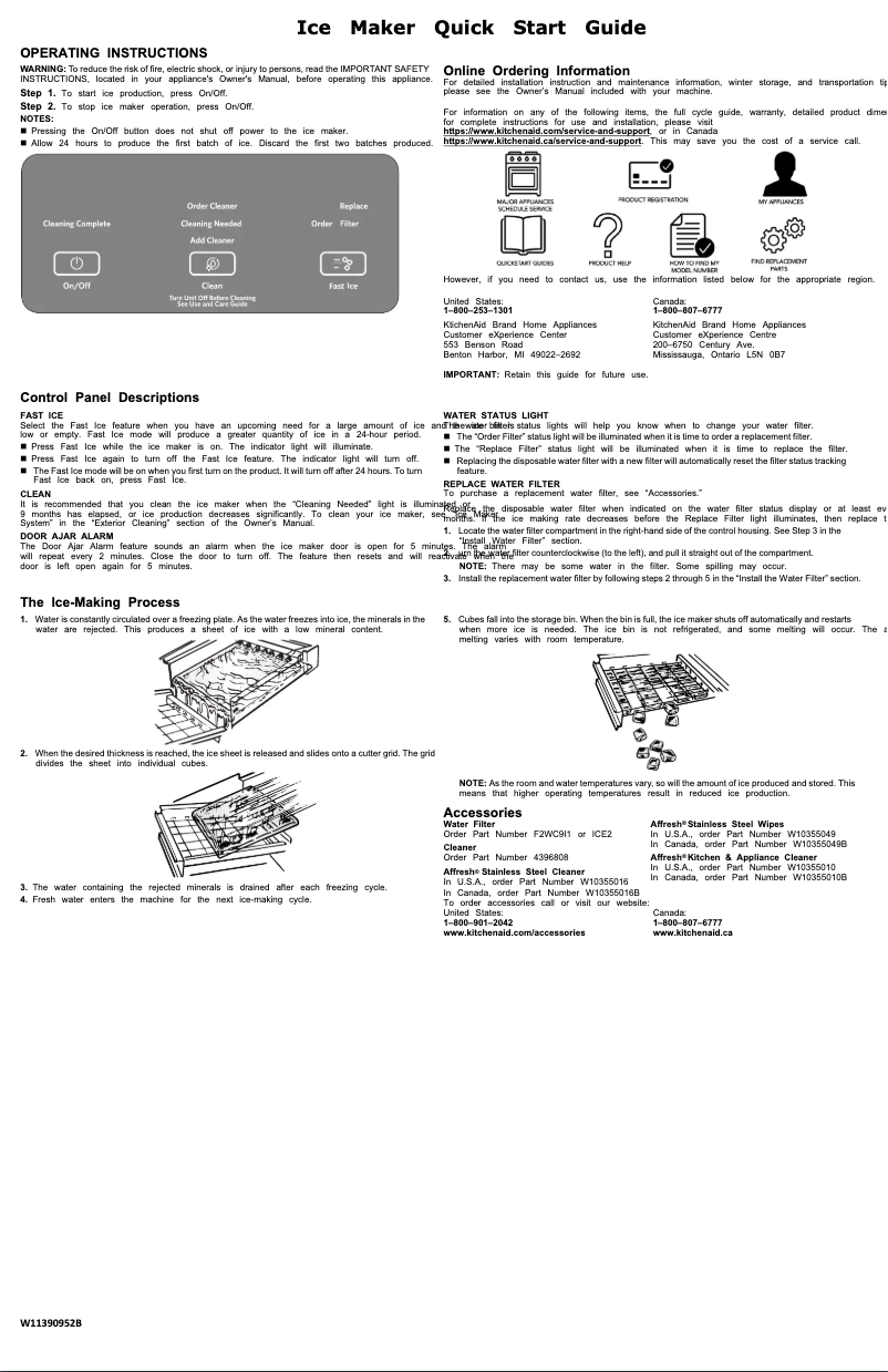 Page n°1 - Guide de démarrage rapide KitchenAid KUIX535HPA