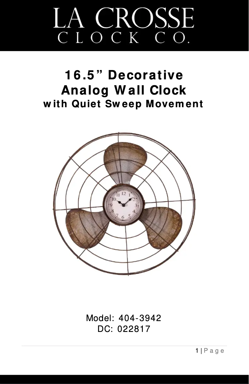 Page 1 de la notice Manuel utilisateur La Crosse Technology 404-3942