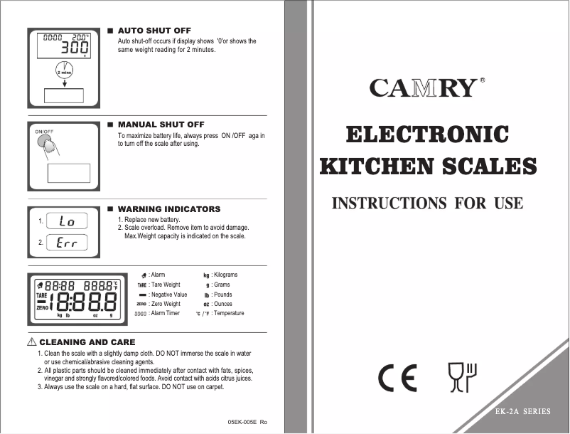 Image de la première page du manuel de l'appareil EK4150K