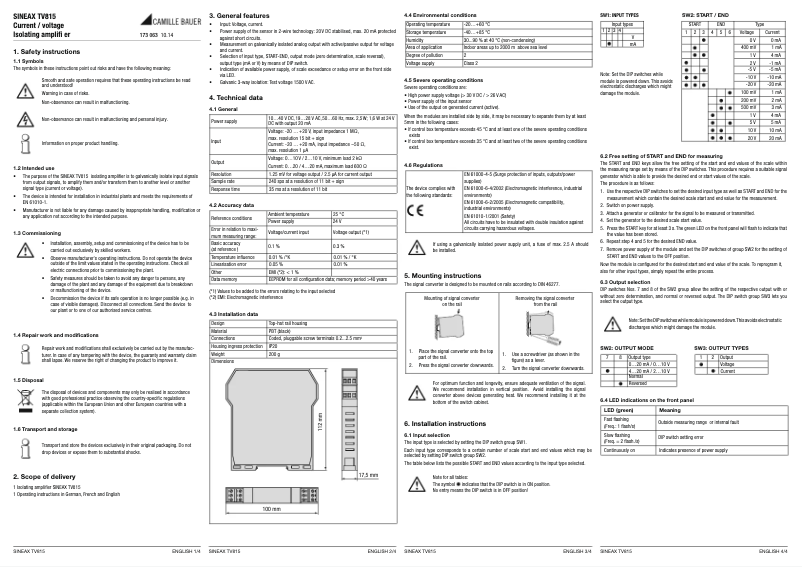 Page 1 de la notice Manuel utilisateur Gossen Metrawatt SINEAX TV815