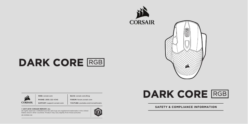 Page n°1 - Instructions de sécurité Corsair Dark Core RGB
