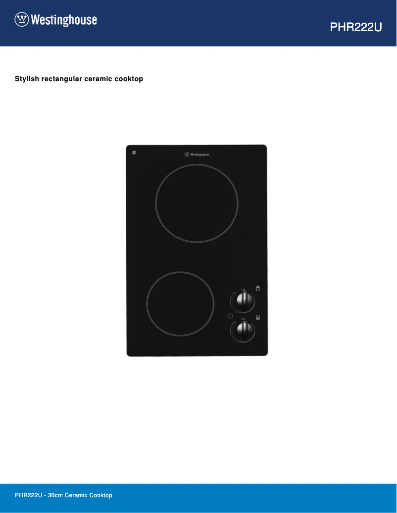Page n°1 - Fiche technique Westinghouse PHR222U