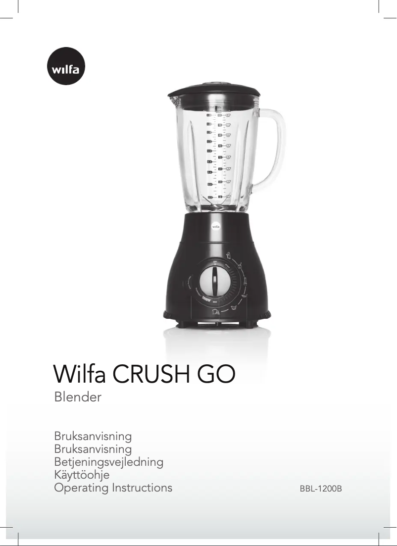 Page 1 de la notice Manuel utilisateur Wilfa Crush Go BBL-1200B