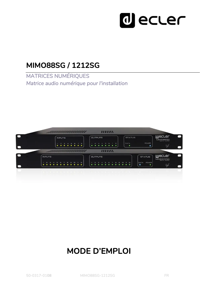 Page 1 de la notice Manuel utilisateur Ecler MIMO88SG