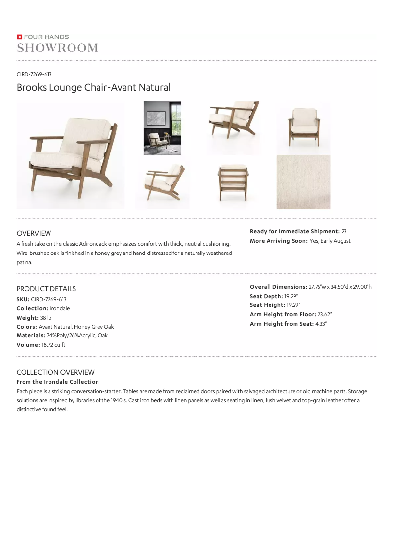 Page 1 de la notice Manuel utilisateur Four Hands CIRD-7269-613