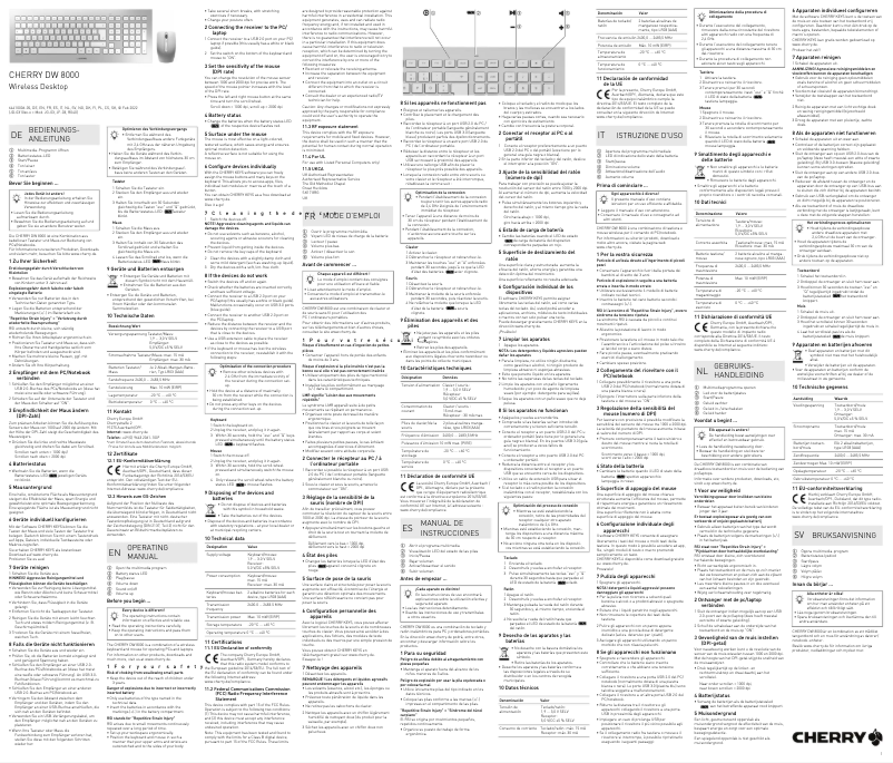 Page 1 de la notice Manuel utilisateur Cherry DW 8000