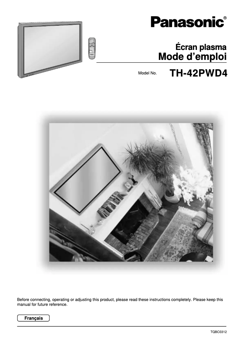 Page 1 de la notice Manuel utilisateur Panasonic TH-42PWD4EX