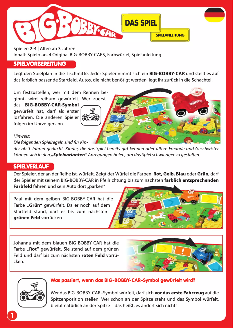 Page 1 de la notice Manuel utilisateur Noris The Big Bobby Car Game