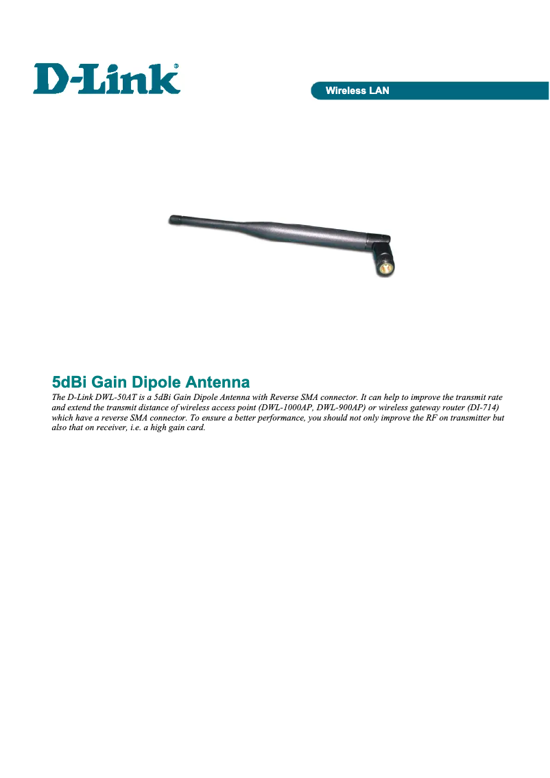 Page n°1 - Fiche technique D-Link DWL-50AT