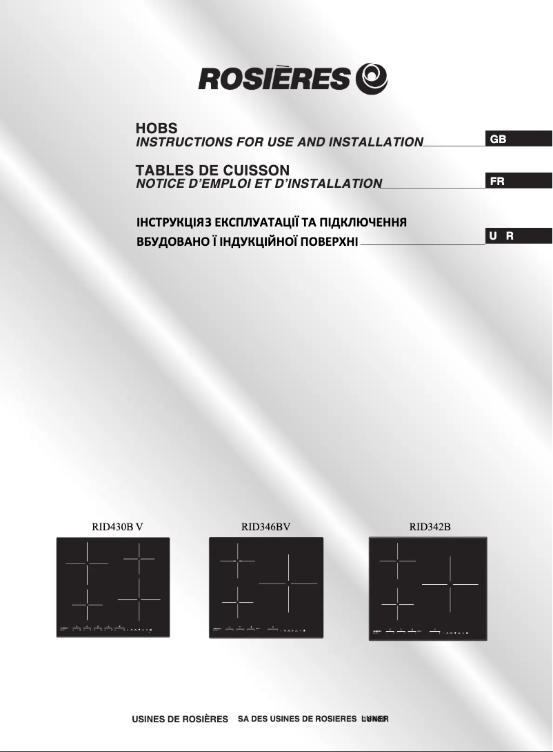 Page 1 de la notice Manuel utilisateur Rosieres RID342B