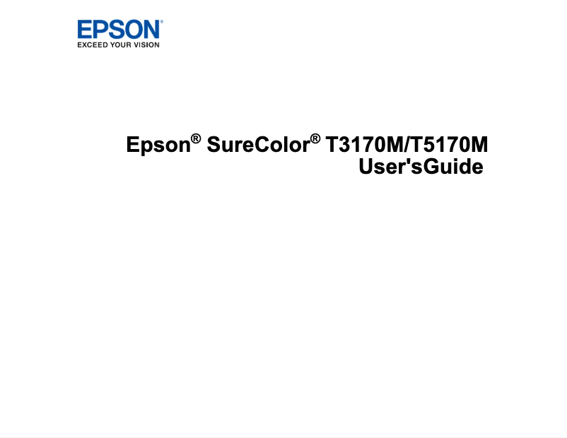 Page 1 de la notice Manuel utilisateur Epson SureColor T3170