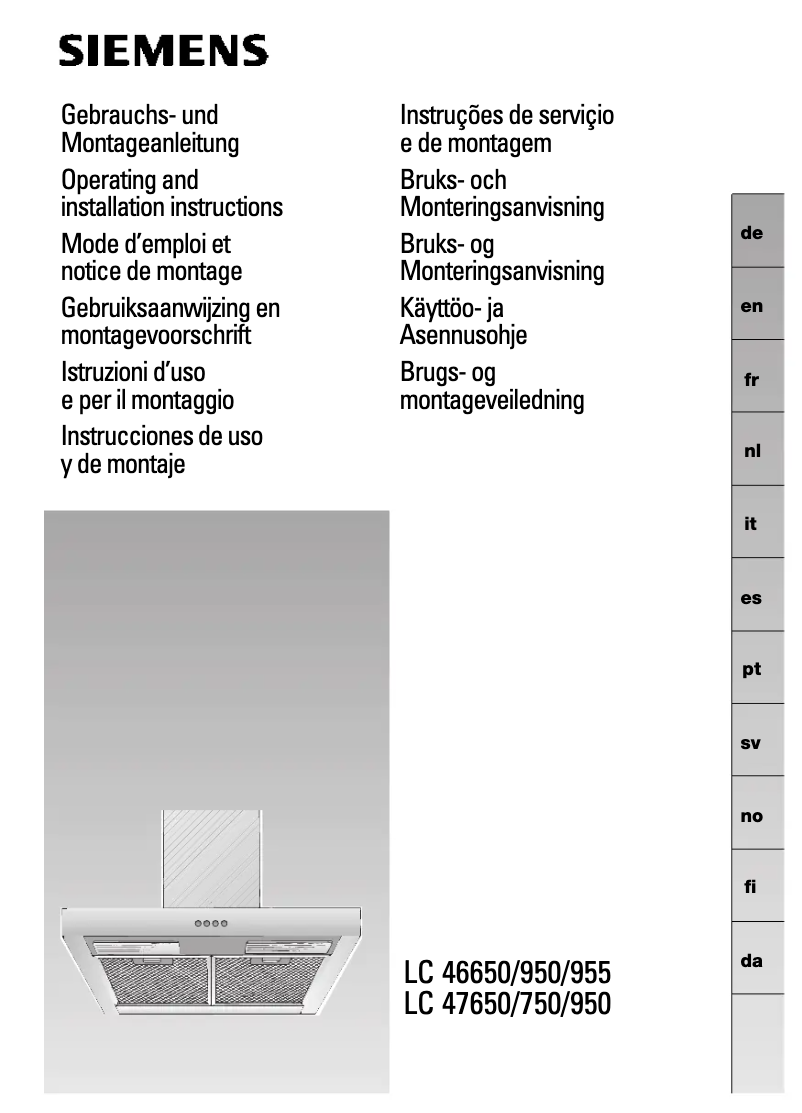 Page n°1 - Guide d'installation Siemens LC46950