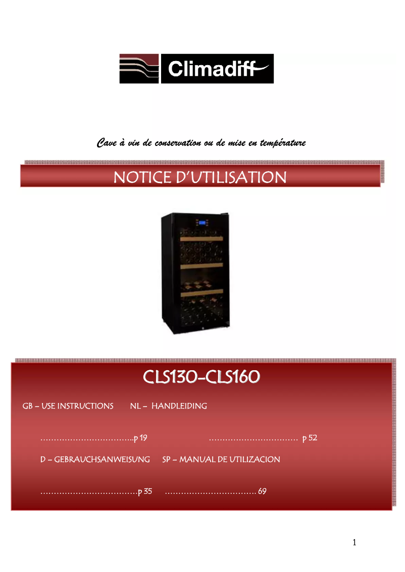 Image de la première page du manuel de l'appareil CLS130