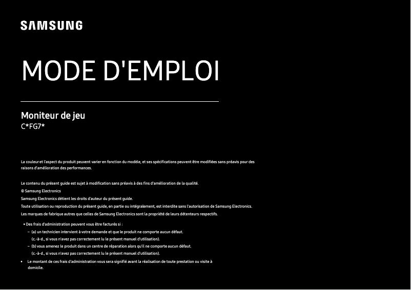 Image de la première page du manuel de l'appareil C27FG73FQN