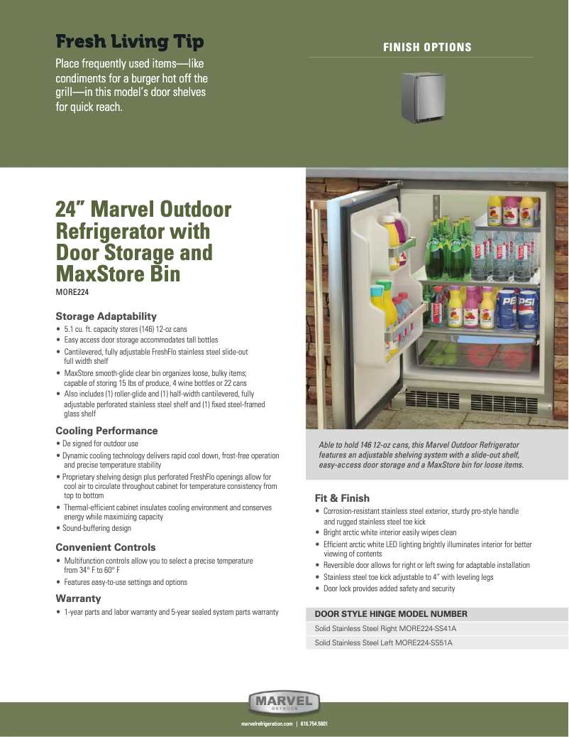 Page 1 de la notice Guide d'installation Marvel MORE224SS51A