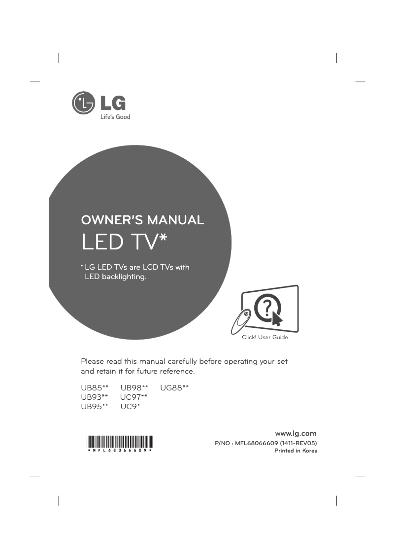 Página 1 del manual Manual de usuario LG 55UB850V