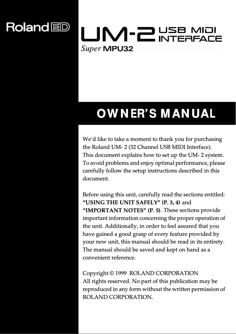 Image de la première page du manuel de l'appareil UM-2