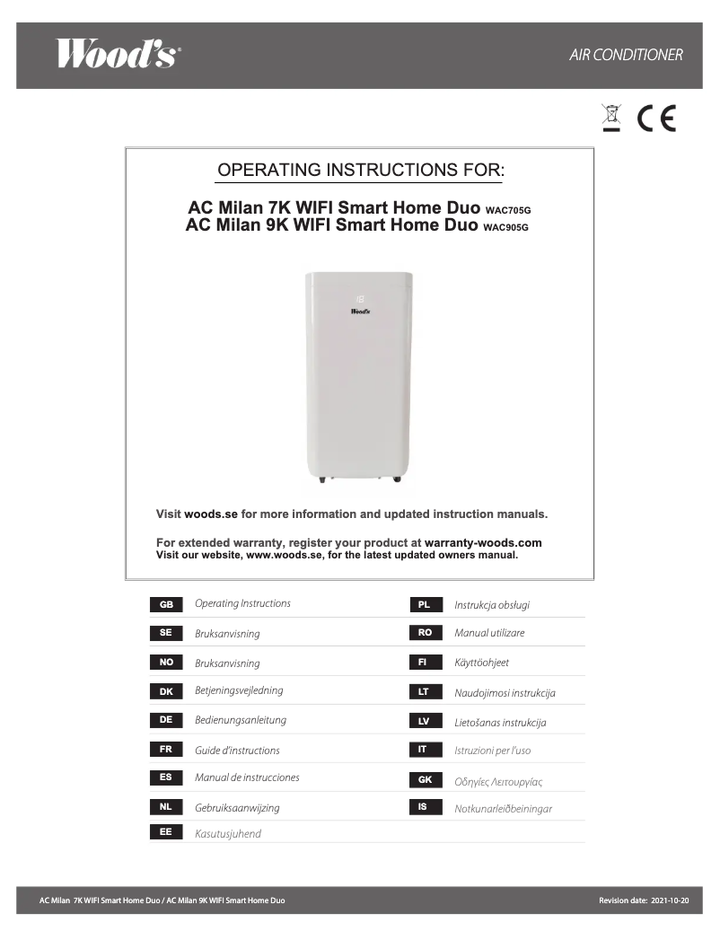 Imagen de la primera página del manual del dispositivo WAC705G