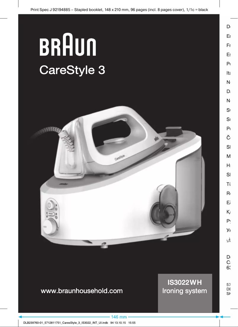 Page n°1 - Manuel utilisateur Braun CareStyle 3 IS 3022