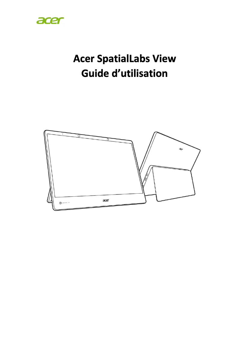 Page 1 de la notice Manuel utilisateur Acer SpatialLabs ASV15-1B